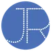 A blue circle with the letters JR in white.